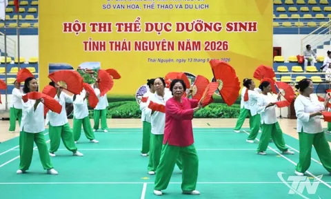 Gần 900 người tranh tài Hội thi Thể dục dưỡng sinh tỉnh Thái Nguyên năm 2026
