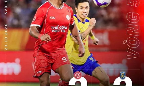 Vòng 5 V.League 2026-2027: Thể Công Viettel bị Bắc Ninh cầm hòa ở phút bù giờ cuối trận