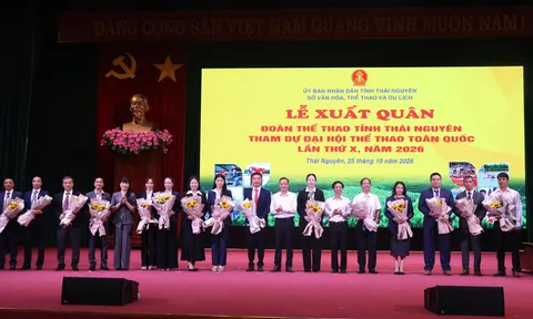 Lễ xuất quân Đoàn Thể thao tỉnh Thái Nguyên tham dự Đại hội Thể thao toàn quốc lần thứ X