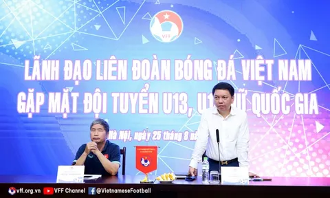 Lãnh đạo VFF gặp mặt các đội tuyển nữ trẻ U13 và U15 quốc gia