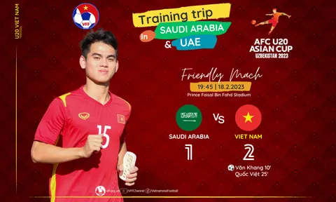 U20 Việt Nam thắng U20 Saudi Arabia trong trận giao hữu đầu tiên tại Tây Á