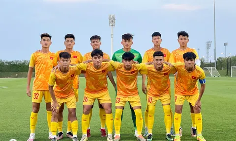 U17 Việt Nam hòa không bàn thắng với U17 Lào trong trận đấu tập đầu tiên tại Qatar