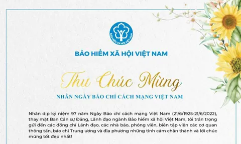 Tổng Giám đốc BHXH Việt Nam Nguyễn Thế Mạnh chúc mừng các nhà báo, phóng viên, biên tập viên nhân Ngày Báo chí cách mạng Việt Nam