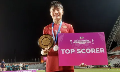 Ngọc Minh Chuyên giành danh hiệu "Cầu thủ ghi nhiều bàn thắng nhất" tại giải Bóng đá U18 nữ Đông Nam Á 2022