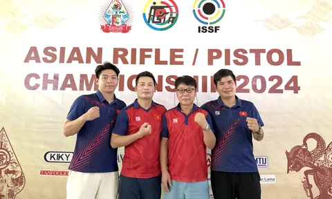 Việt Nam giành huy chương bạc đồng đội nam tại giải Bắn súng vô địch châu Á 2024