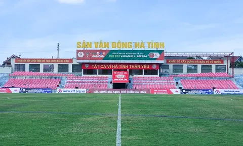Sân vận động Hà Tĩnh đã sẵn sàng tổ chức Vòng chung kết giải Bóng đá hạng Nhì Quốc gia 2024
