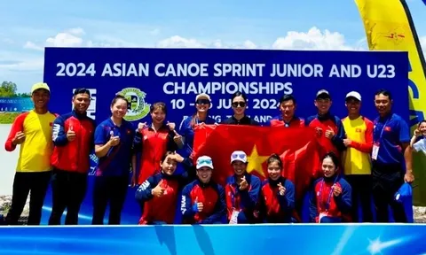 Việt Nam giành 6 huy chương vàng tại giải vô địch Canoeing trẻ và U23 châu Á 2024
