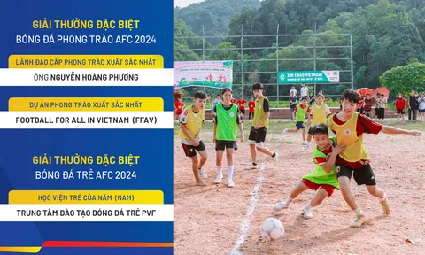 Việt Nam thắng giải thưởng đặc biệt của AFC về bóng đá phong trào và bóng đá trẻ