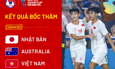 Vòng chung kết giải Bóng đá U17 châu Á 2025: U17 Việt Nam rơi vào bảng đấu quá khó