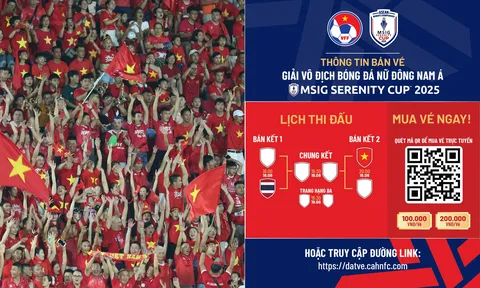 Thông báo bán vé: Các trận đấu Bán kết Giải Bóng đá nữ vô địch Đông Nam Á 2025 trên sân vận động Lạch Tray (Hải Phòng)