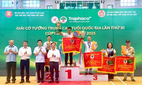 Giải cờ Tướng trung cao tuổi quốc gia - Cúp Traphaco năm 2025: Đà Nẵng xếp thứ nhất toàn đoàn