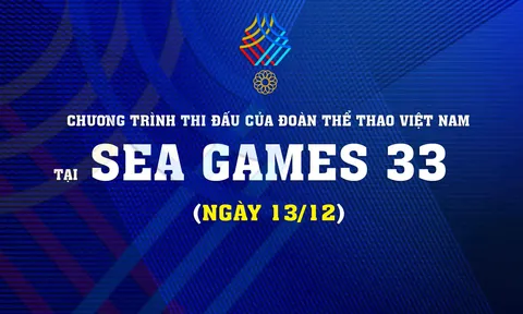 Chương trình thi đấu của Đoàn Thể thao Việt Nam tại SEA Games 33 (ngày 13/12)