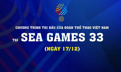 Chương trình thi đấu của Đoàn Thể thao Việt Nam tại SEA Games 33 (ngày 17/12)