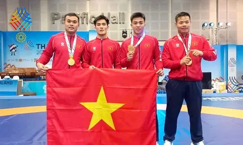 Môn Vật SEA Games 33: Đội tuyển Việt Nam giành 3 huy chương vàng trong ngày thi đấu đầu tiên
