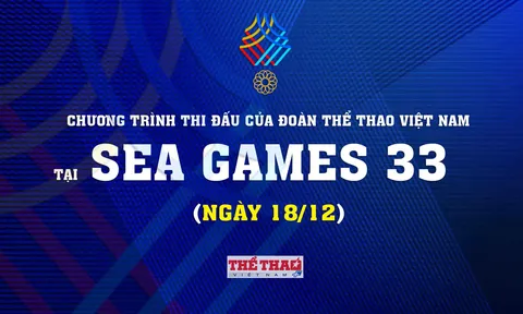 Chương trình thi đấu của Đoàn Thể thao Việt Nam tại SEA Games 33 (ngày 18/12)