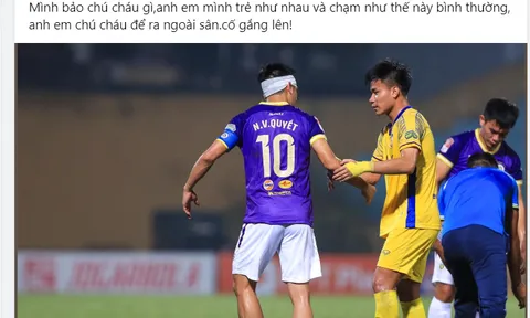 Văn Quyết chảy máu đầu và chiếc áo "bắt vạ" của Bình Định