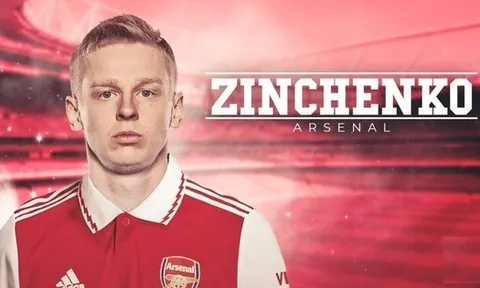 Zinchenko chính thức gia nhập Arsenal
