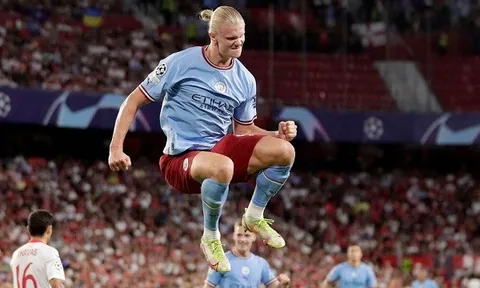 Sevilla - Manchester City > 0-4: 'Sát thủ' Haaland tỏa sáng rực rỡ với cú đúp
