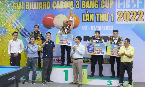 Giải Billiard Carom 3 băng Cúp HBSF lần thứ nhất - 2022: Mã Xuân Cường đăng quang kịch tính, Quyết Chiến đoạt giải “Series xuất sắc”