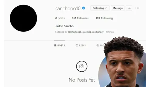 Jadon Sancho đã xóa mọi thông tin trên Instagram sau khi không được tham dự World Cup 2022