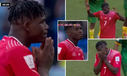 Embolo không ăn mừng bàn thắng khi xé lưới Cameroon