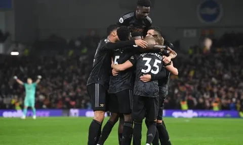 Brighton - Arsenal > 2-4: "Pháo thủ" bỏ xa "Man xanh" trên Bảng xếp hạng