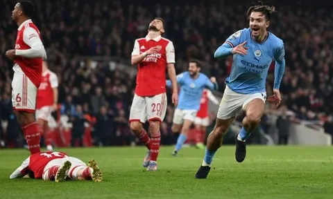 Arsenal - Man City > 1-3: "Cityzens" đánh chiếm ngôi đầu