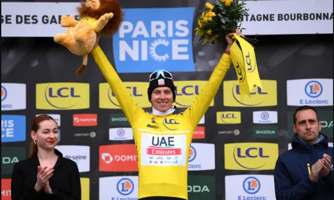 Tadej Pogacar thâu tóm cả Áo vàng lẫn Áo xanh Paris-Nice 2023