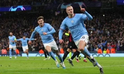 Man City - RB Leipzig > 7-0: Erling Haaland ghi 5 bàn đưa Man "xanh" vào tứ kết Champions League