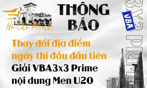 VBA 3x3 Prime 2023 đổi địa điểm thi đấu