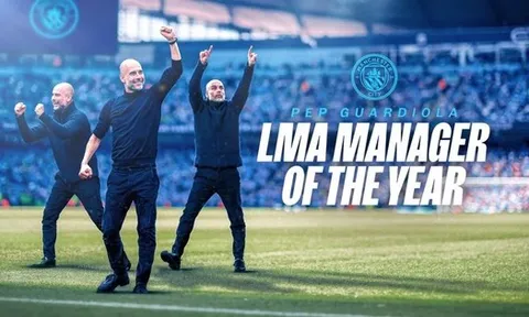 Ông Pep Guardiola giành giải thưởng Huấn luyện viên xuất sắc nhất năm của LMA