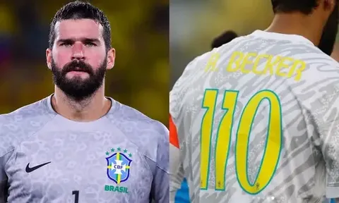 Thủ môn Alisson Becker và số áo 110 gây nhiều thắc mắc