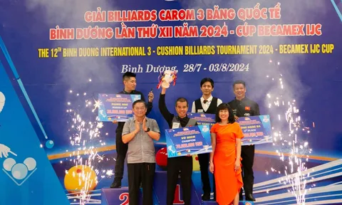 Trần Quyết Chiến đăng quang giải Billiards Carom 3 băng Quốc tế Bình Dương 2024