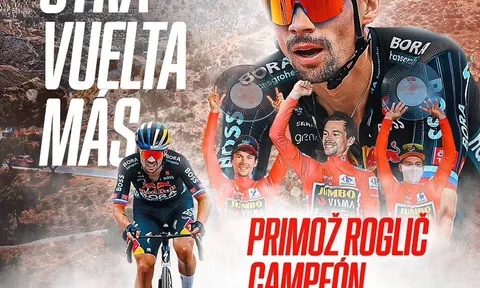 Primoz Roglic lần thứ tư đăng quang Vuelta a Espana