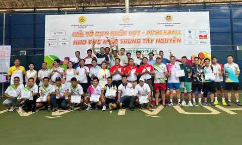 Sôi động giải vô địch Quần vợt - Pickleball phong trào khu vực miền Trung - Tây Nguyên 2025 tranh Cúp VINFAST Công Thành lần thứ I
