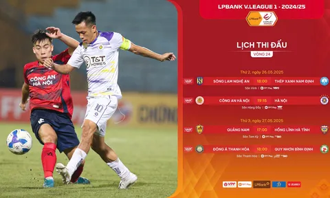 Vòng 24 V.League 2024-2025: Nam Định tiến sát chức vô địch, Sông Lam Nghệ An, Quảng Nam và Bình Định chạy đua trụ hạng