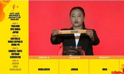 U20 nữ Việt Nam chung bảng Trung Quốc và chủ nhà Thái Lan tại Vòng chung kết Giải vô địch châu Á 2026