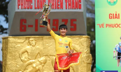 Phạm Lê Xuân Lộc giành cú đúp Áo vàng và Áo chấm đỏ Giải Xe đạp “Về Phước Long xây chiến thắng” 2026