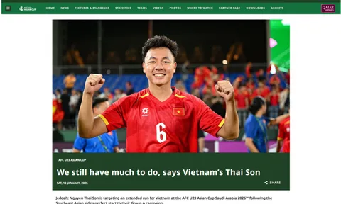 AFC ca ngợi Nguyễn Thái Sơn - “trái tim” ở tuyến giữa U23 Việt Nam