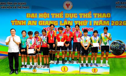 Thống trị đường đua Núi Dài Năm Giếng, phường Tịnh Biên giành ngôi nhất toàn đoàn môn Xe đạp địa hình