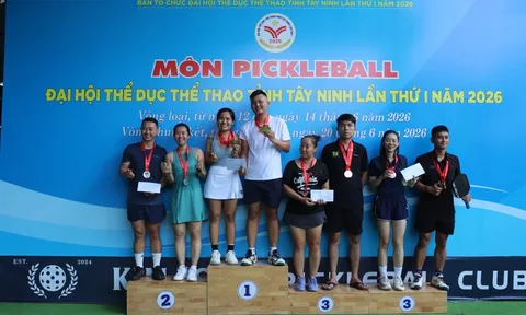 Lịch sử gọi tên các nhà vô địch Pickleball đầu tiên tại Đại hội Thể dục thể thao tỉnh Tây Ninh 2026