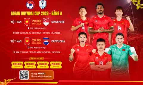 VFF mở bán vé 2 trận sân nhà của đội tuyển Việt Nam tại Vòng bảng ASEAN Cup 2026