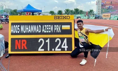 Malaysia đặt trọng trách giữ “vàng” lên chân chạy thiếu niên Muhammad Azeem Fahmi