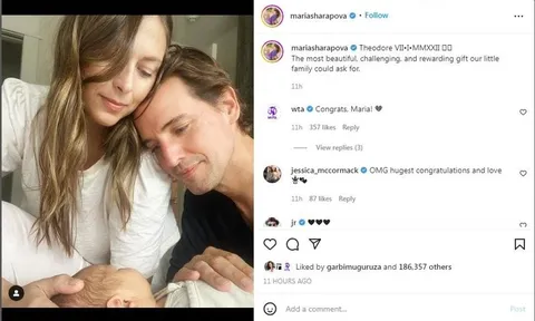 Sharapova sinh con trai đầu lòng