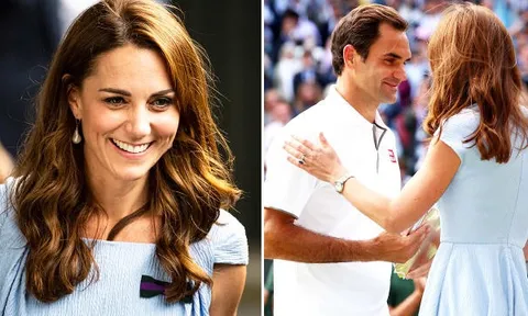 Công nương Middleton thi đấu giao hữu với Roger Fereder