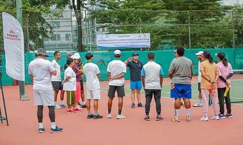 Đội tuyển quần vợt Campuchia tập huấn ở Siem Riep