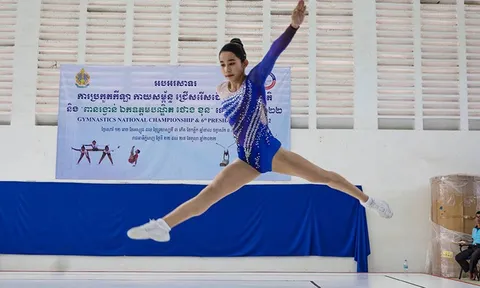 Thể dục dụng cụ Campuchia tăng cường độ tập luyện
