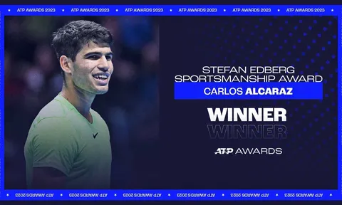 Giải thưởng Tinh thần thể thao Stefan Edberg 2023: Xướng tên Carlos Alcaraz
