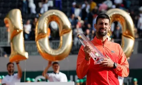 Djokovic đi vào lịch sử với danh hiệu ATP thứ 100