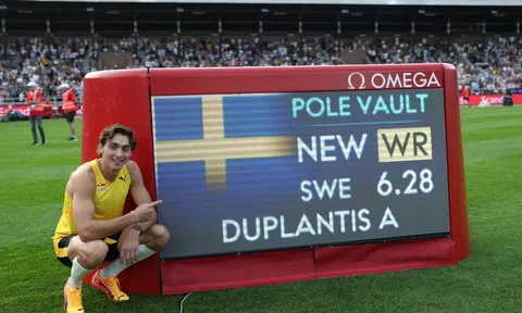 Duplantis lập kỷ lục nhảy cao mới với mức xà 6,28m